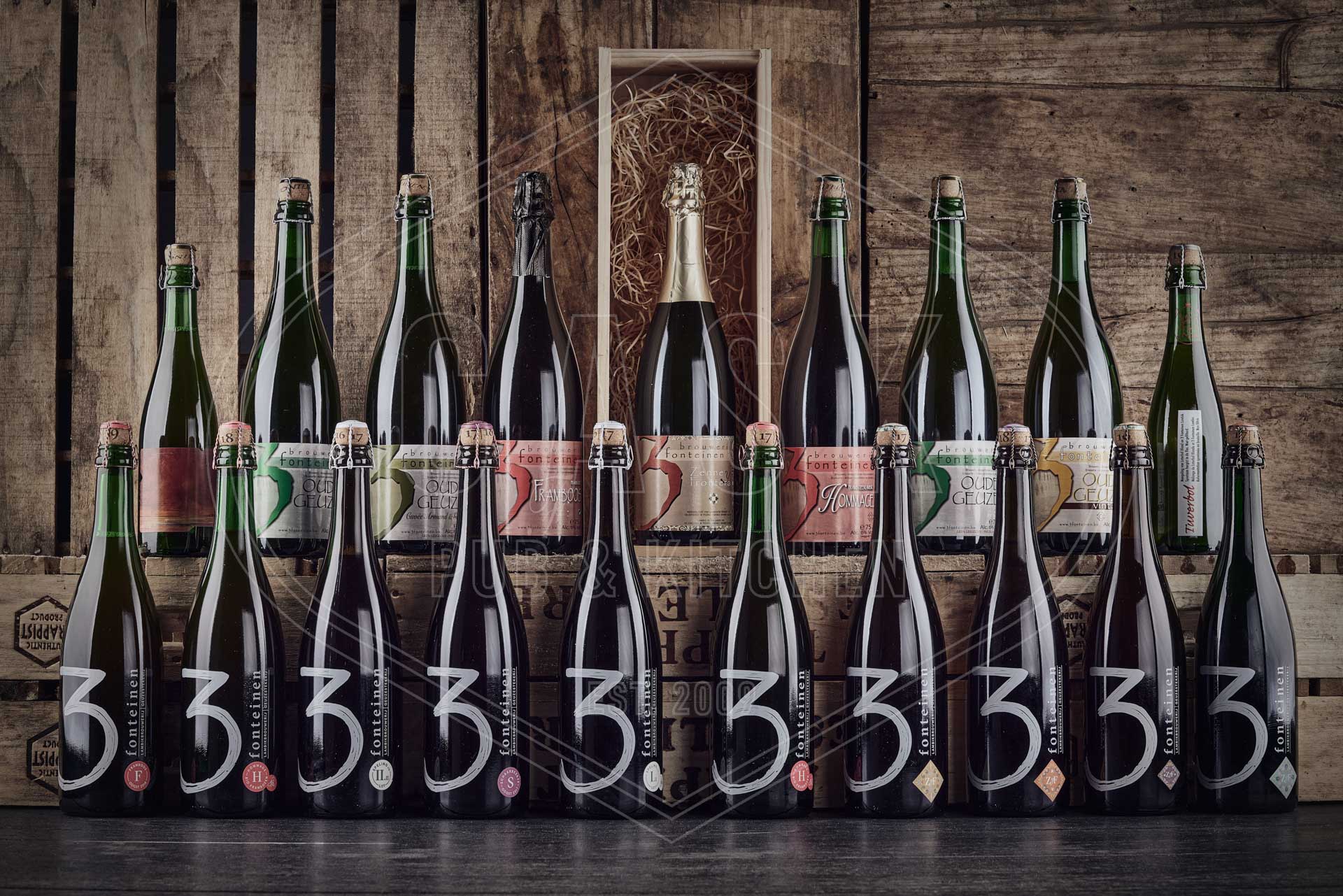 Selection of 3 fonteinen bottles on display